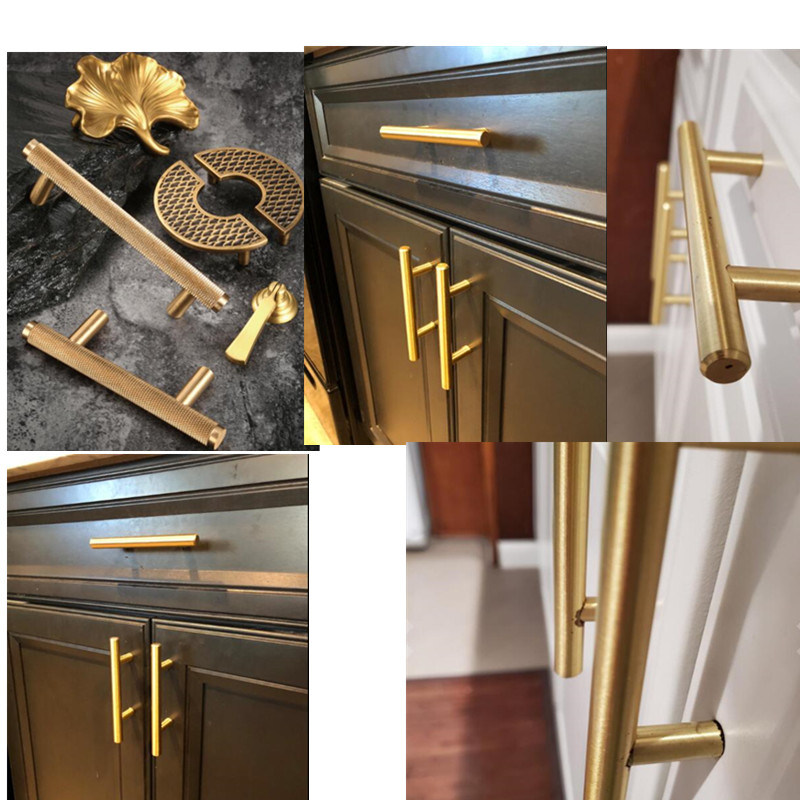 Brushed Brass Cabinet Hardware Euro Style Bar Handle Pull