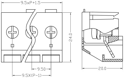 Transformer Terminal Blocks (XY266) Connector 12 Volt Distribution Block