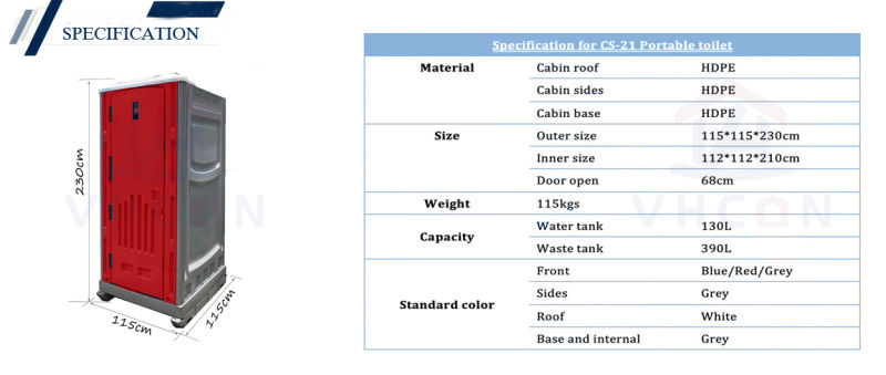 Good Quality Durable 20L EPS Materials Used Camping Outdoor Mobile Toilet for Sale