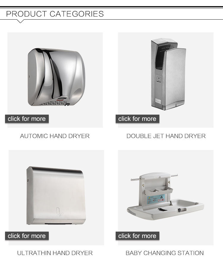 High Speed Stainless Steel Automatic Hand Dryer for Public Washroom