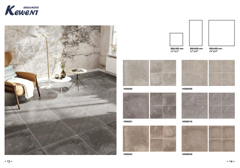 60X60 Grey Color Interior Porcelain Floor Tile for Floor and Wall