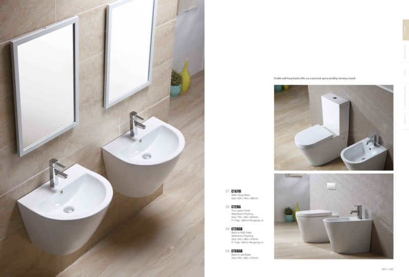 High-End Golden Wall-Hung Toilet Bathroom Ceramic Sanitaryware Rimless Toilet