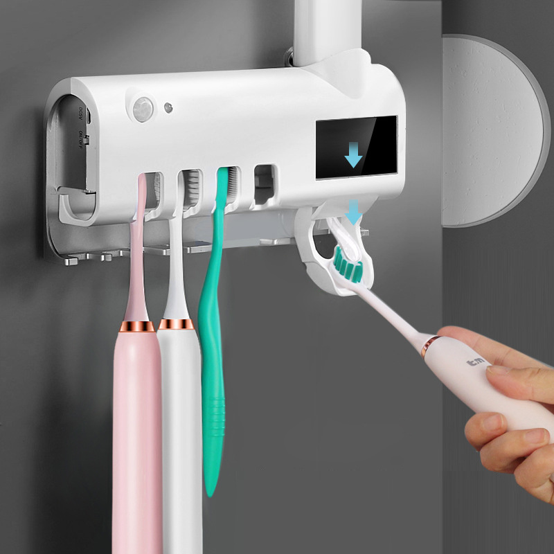 Human Sensor Automatic Switch Toothbrush Sterilizer and Holder with LED UV Light Sterilization