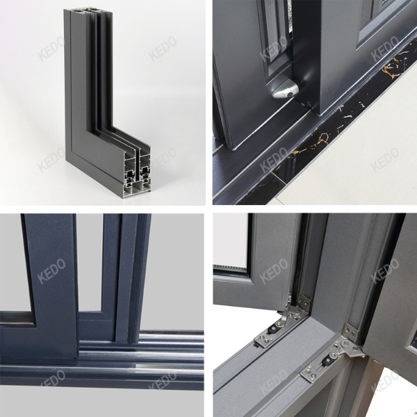 Aluminium Alloy Casement Corner Window with Fly Screen for House