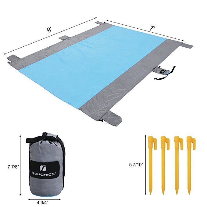 Custom Logo Portable Waterproof Beach Mat for Camping with Pocket