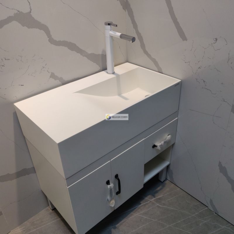 Rectangular Wall Mounted Acrylic Solid Surface Basin for Bathroom