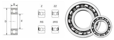 6315 Open, ZZ, 2RS Chrome Steel Deep Groove Ball Bearing for Motor Engine