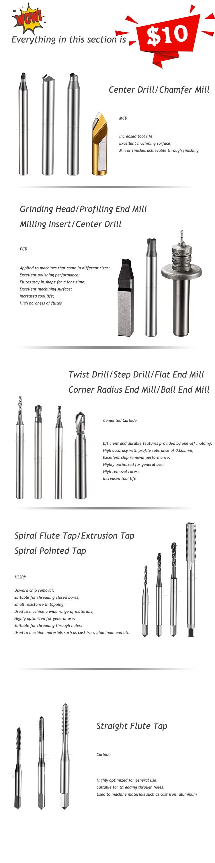 Corner Radius End Mill Router Bit Cemented Carbide CNC Corner Radius End Mill