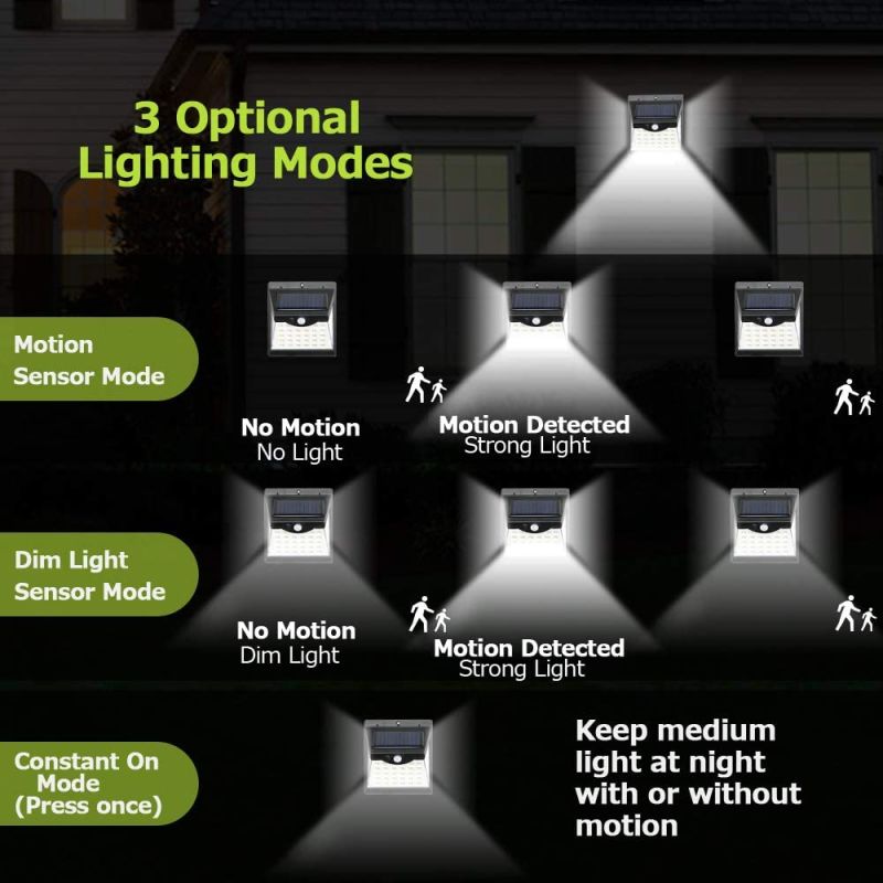 PIR Sensor up and Down Solar LED Outdoor Wall Mounted Light Fixture for Pathway