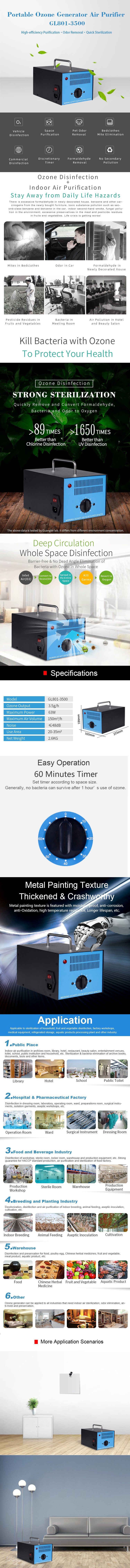 Ozone Generator for Washroom Odor Removing for OEM