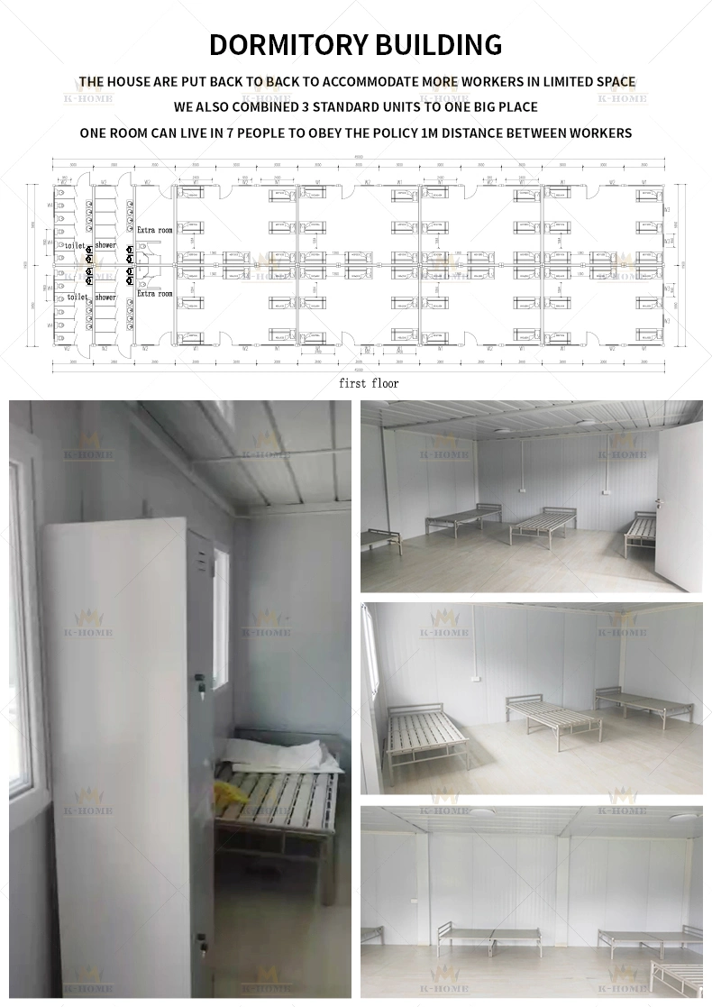 Economic Prefab 2 Storey Container Worker Dormitory with Toilets