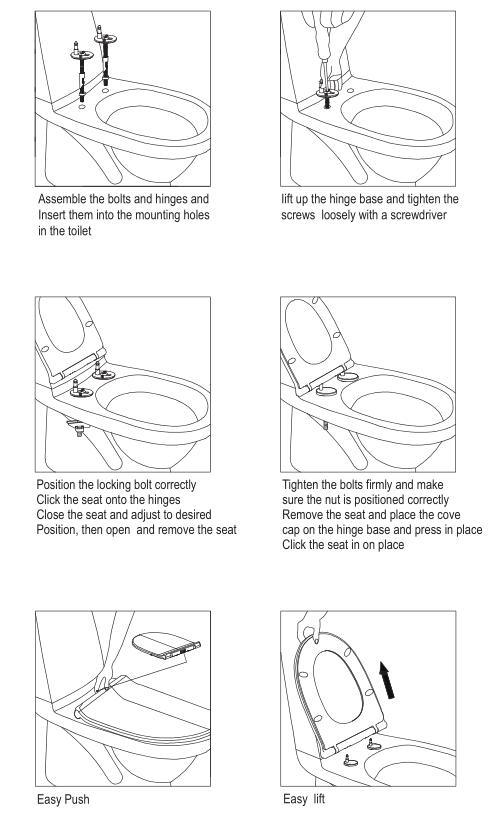 Stainless Steel Toilet Seat Hinge Accessory for Toilet Lid with Soft Close