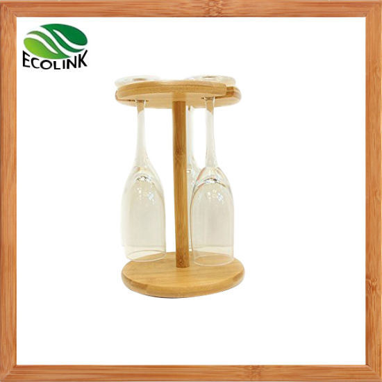 Natural Bamboo Wine Glass Rack Holder for Table Decoration