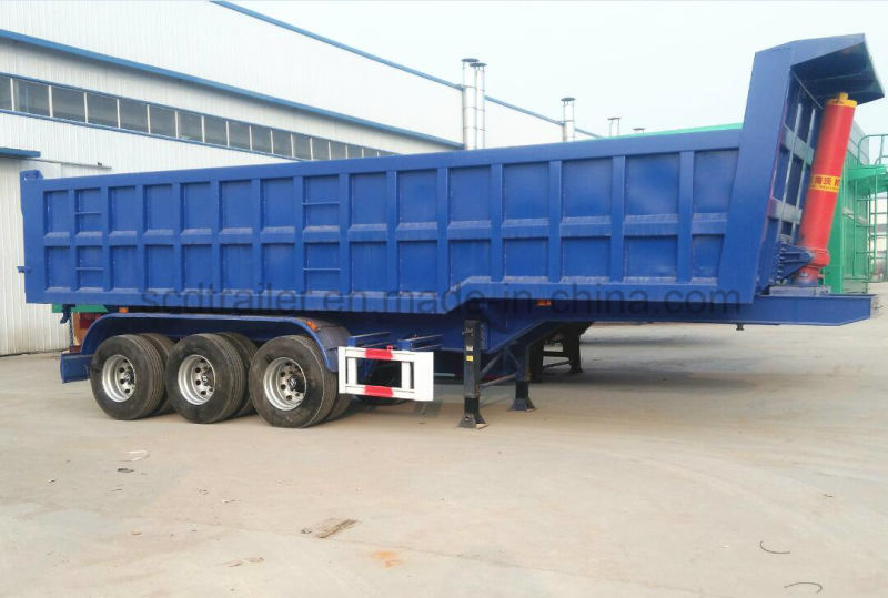 China Made Tri-Axle 60ton Side Rear End Dump Semi Trailer Sales