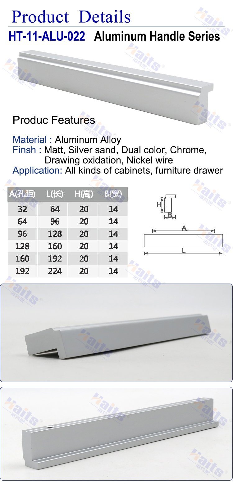 Handle Aluminium Door Handle Kitchen Chrome Extruded Aluminum Drawer Pull