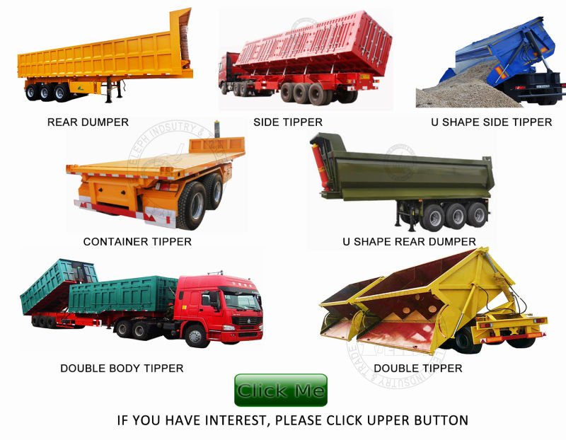 3axles Hydraulic Hyva Cylinder Dumping Tipper Rear Dump Semi Trailer