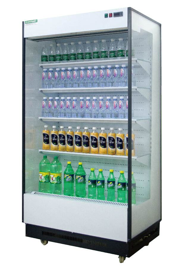 Commercial Multi Deck Upright Air Curtain Open Beverage Display Chiller