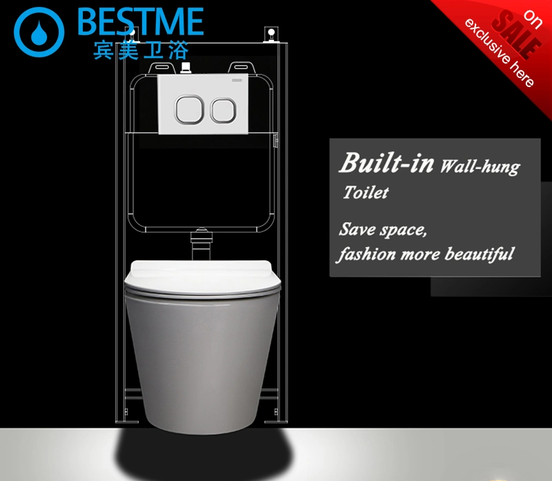 Popular Sale Sanitary Ware Wc Glazed Wall Hung Toilet (BC-1107D)