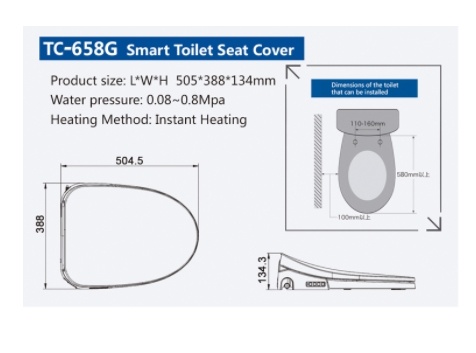 Intelligent Sanitary Ware Heating Bidet Smart Toilet Seat