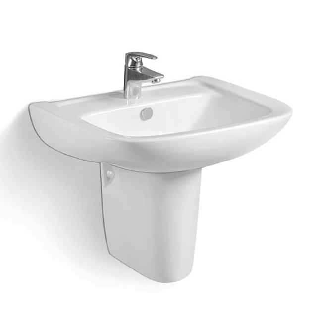 Sanitary Ware Wall Mounted Ceramic Water Wall-Hung Half Pedestal Basin