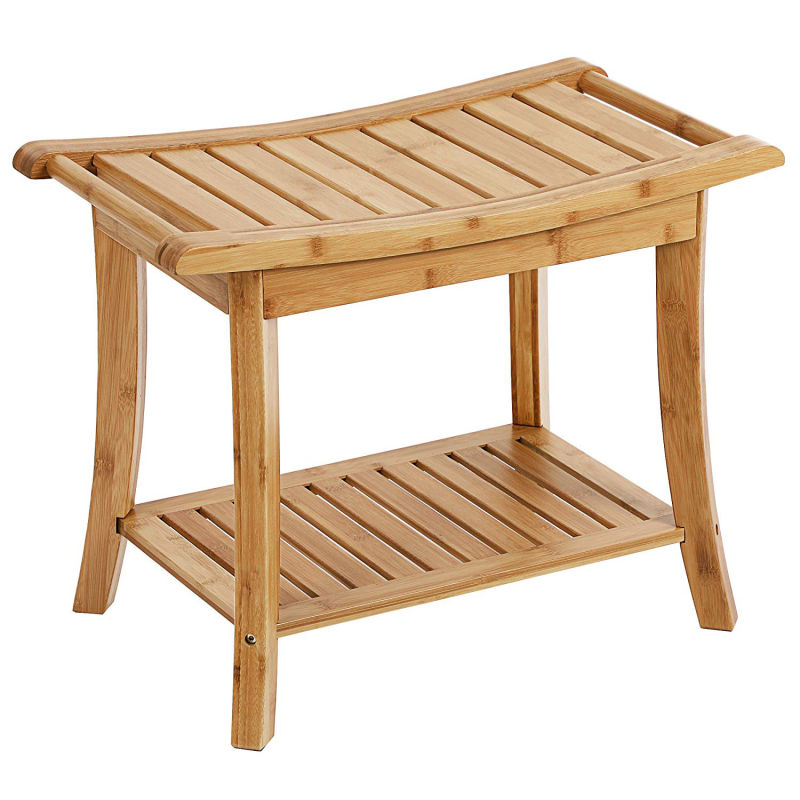 Bathroom Shower Vanity Wooden Bamboo Stool Seat