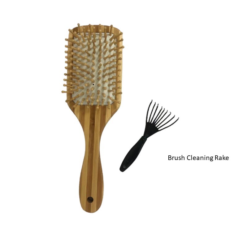 Medium Size Portable Travel Natural Bamboo Stick Scalp Massage Brush