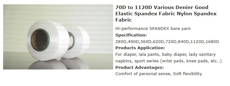 Nylon Spandex Covered Yarn for Hygienic Articles and Weaving