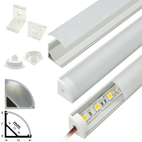 16*16mm Corner Mount LED Aluminum Profile