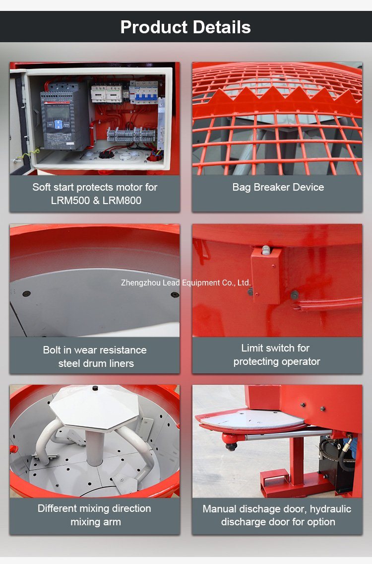 Portable Manual Castable Refractory Cement Pan Mortar Mixer