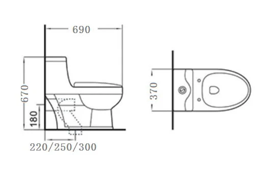 Sairi Dual Flush Elongated One Piece Toilet with Soft Closing Seat Comfort Height Modern Design