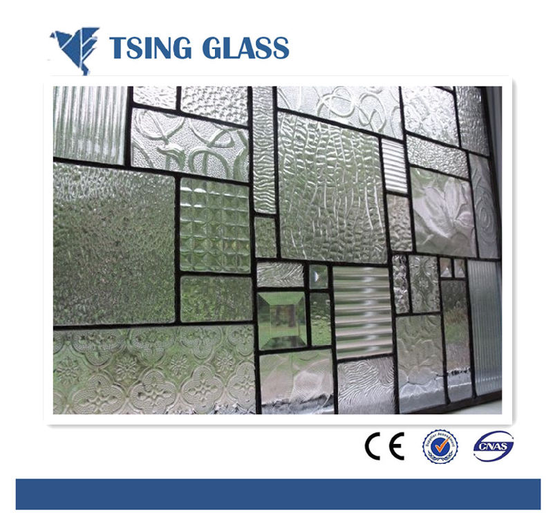 Colored Tinted Clear Patterned Glass Wired Decorative