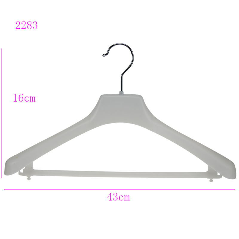 White Plastic Men Suit Clothes Hangers with Pants Bar