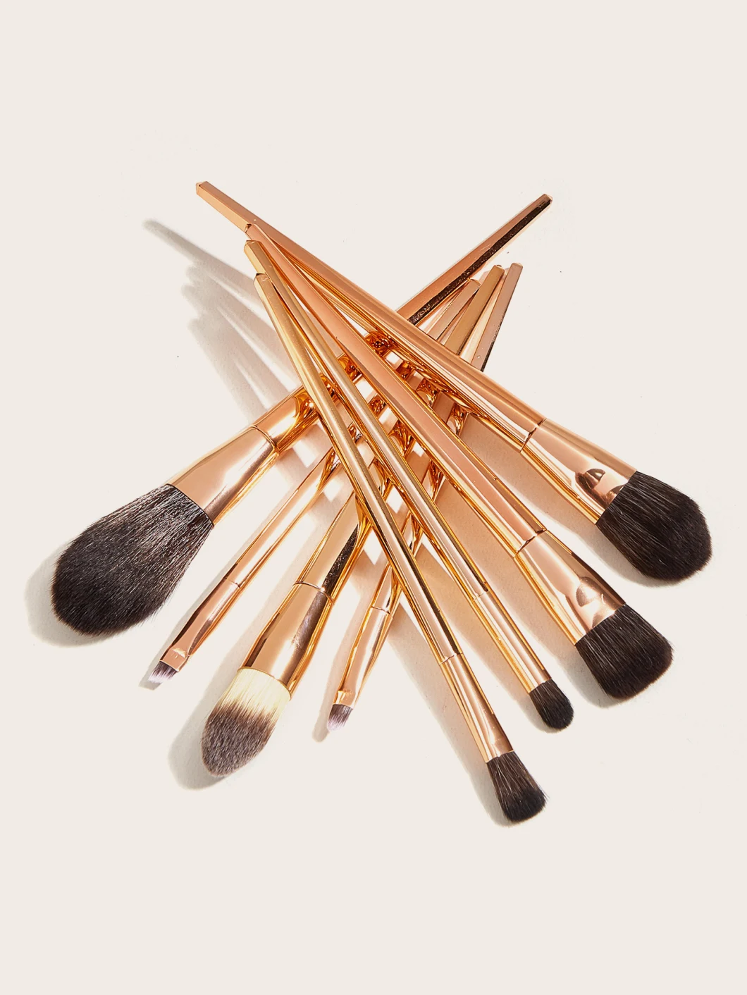 Luxury Rose Gold Cosmetics Brush Set High Quality Synthetic Fiber Contour Crease Powder Eye Shadows Brush