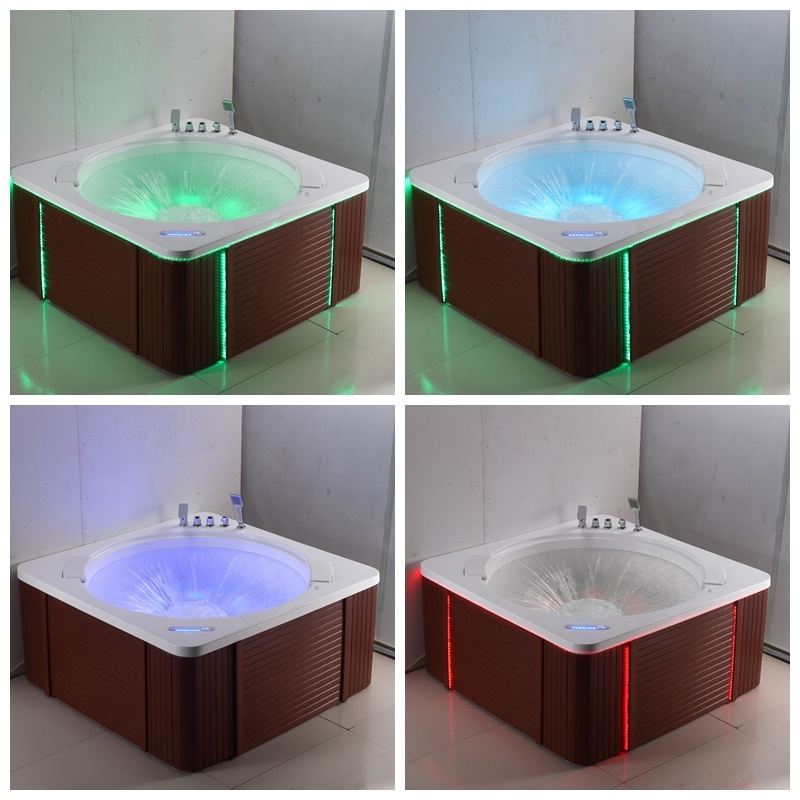 Luxury Design with Colorful Light Two Person Freestanding Bathtub