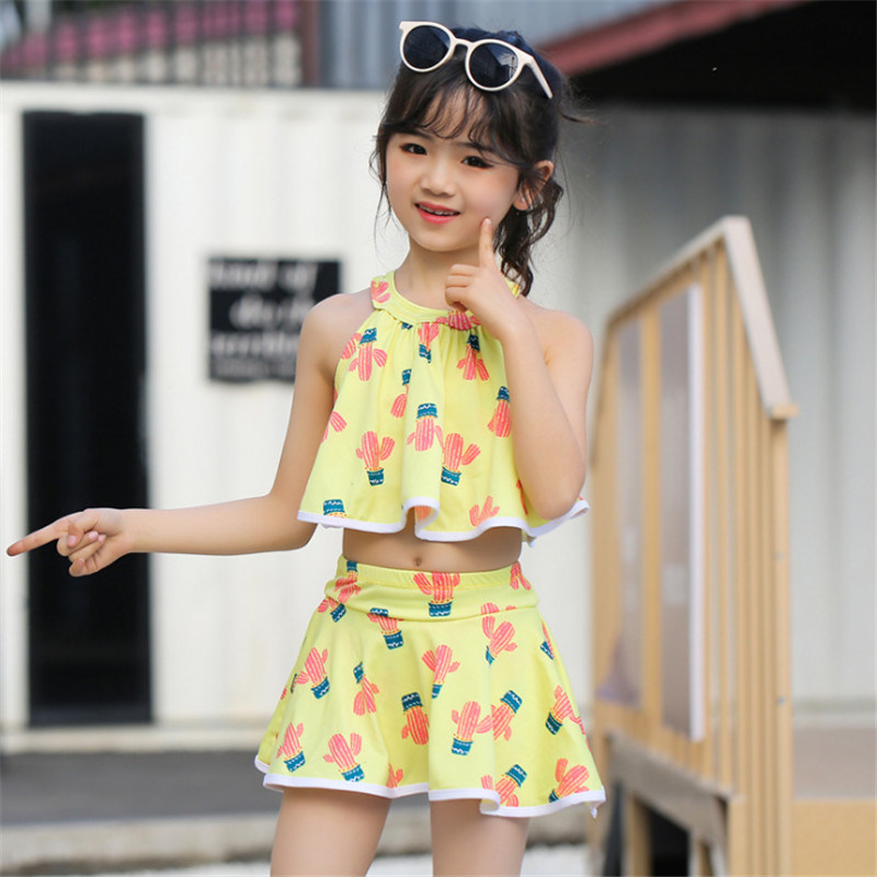 Two-Piece Children's Swimwear Summer Swimsuit Cute Young Kids Bikini Swimwear