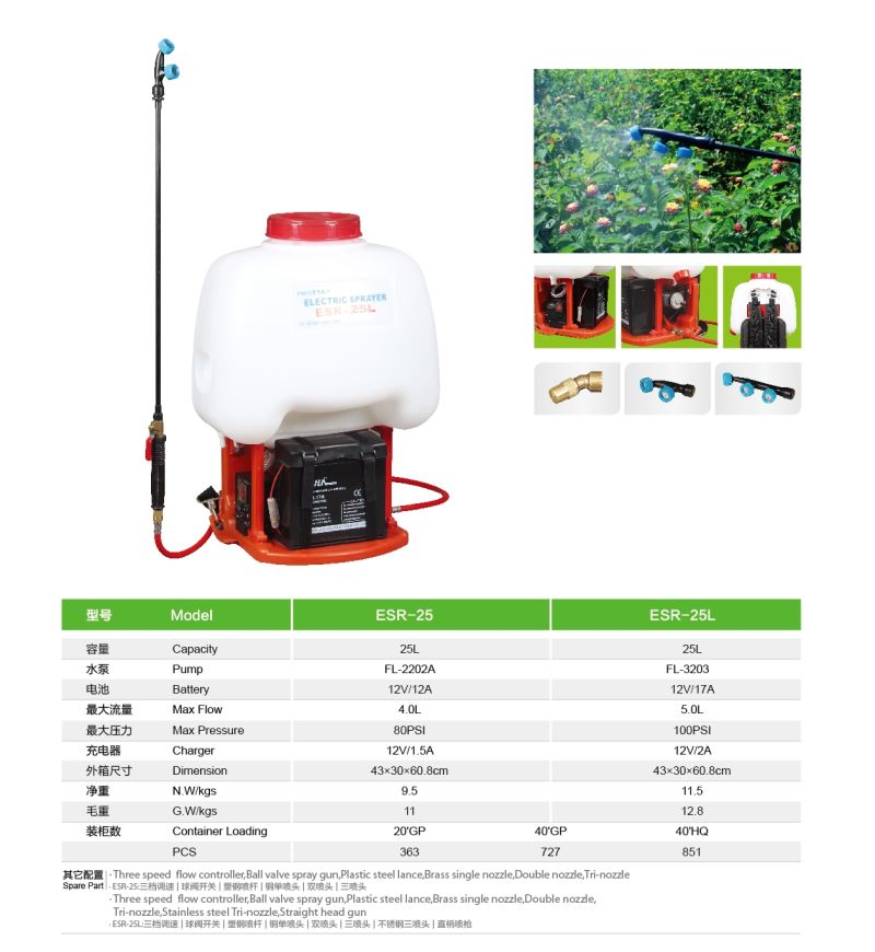 Agricultural Prevention and Sterilization 12 Volt Electric High Pressure Pump Sprayer