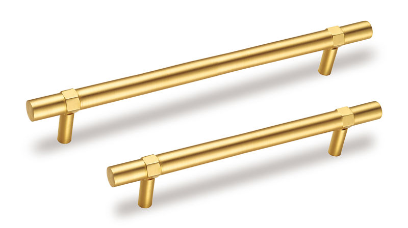 Brushed Brass Cabinet Bar Handle Pull with 160 Hole Centers