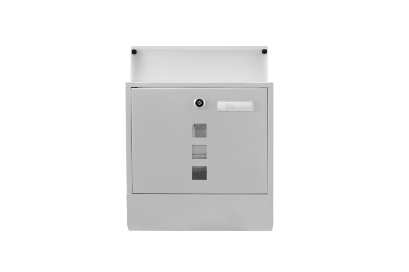 Wall Mount Mailbox Open White Solar Locking Mailbox