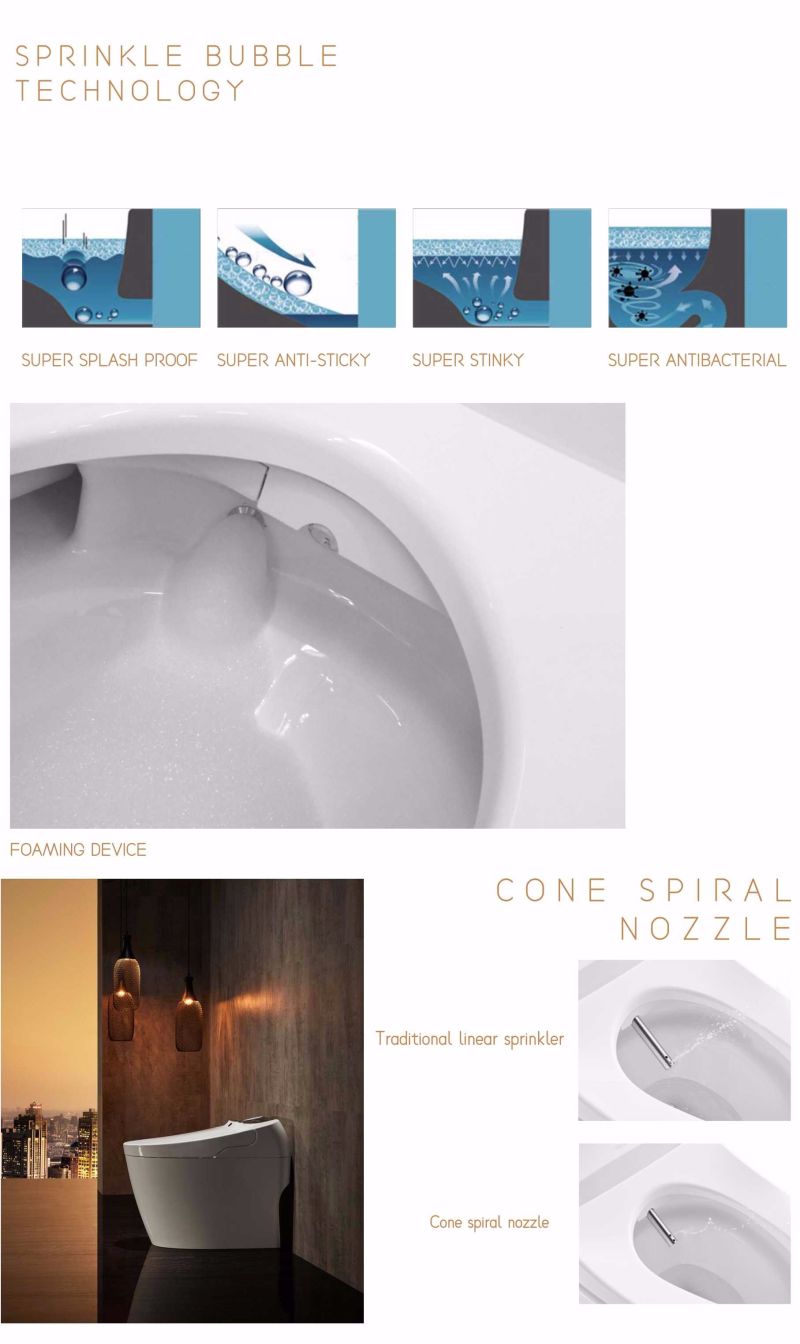 High Grade Automatic Open-Close Floor Mounted Elongated Intelligent Bidet Toilet