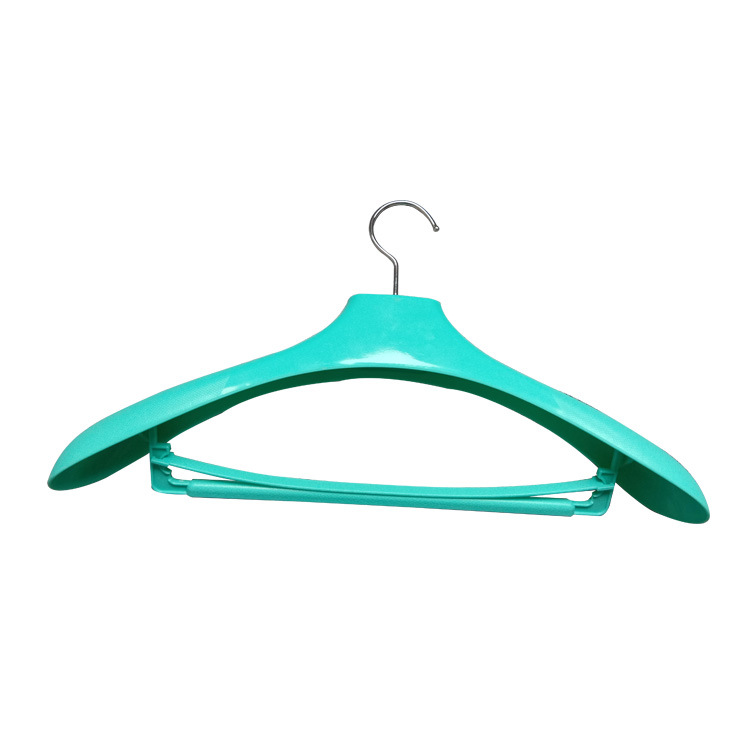 4.0mm Hook Plastic Light Blue Heavy Coat Hanger with Bar