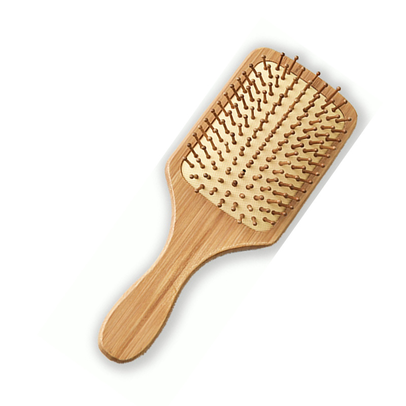 Medium Size Portable Travel Natural Bamboo Stick Scalp Massage Brush