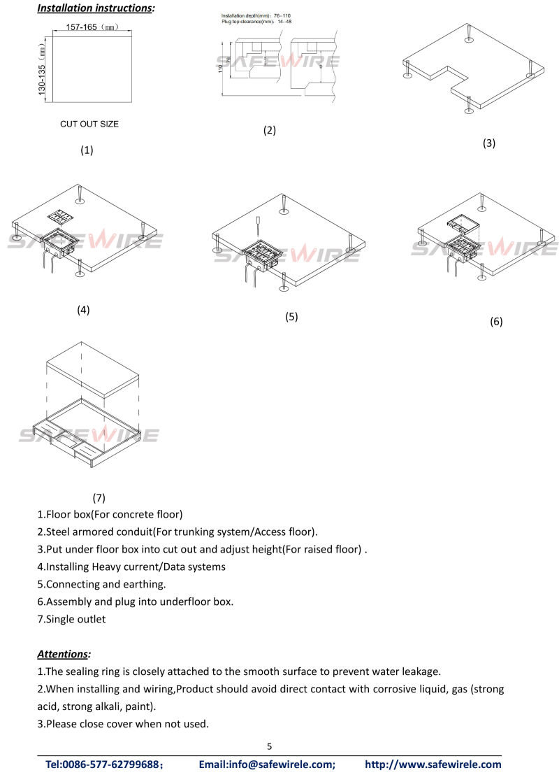 Cover Lid Floor Mounted Sockets /Service Floor Box / Floor Connector