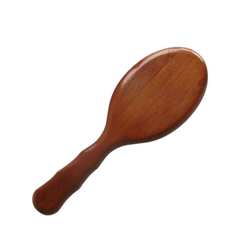 Eco-Friendly Custom Bamboo Paddle Hair Brush Rubber Pad Edge Hair Brush Square Wooden Hair Brush Grip