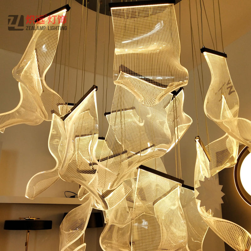 Fancy Hotel Decorative Modern Acrylic LED Hanging Ceiling Chandelier Lamp