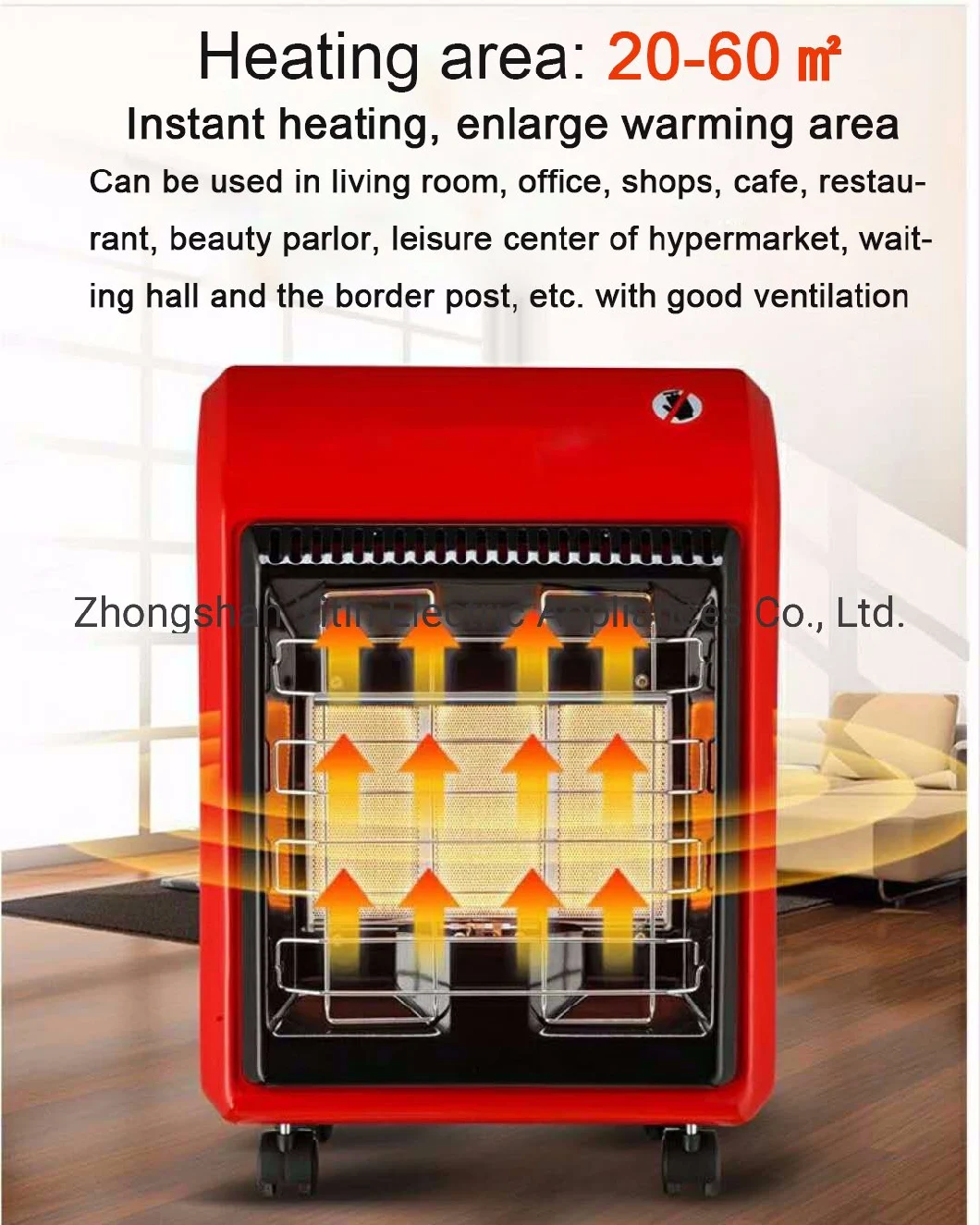 4.2kw Indoor Mobile Portable Slim Infrared Ceramic Gas Room Heater