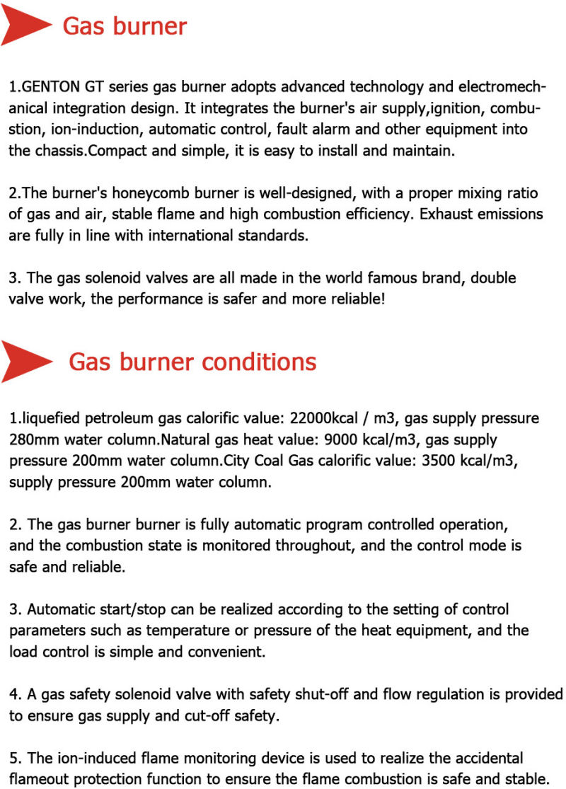 China Heat Exchange Genton Gas Burner for Industry Boiler