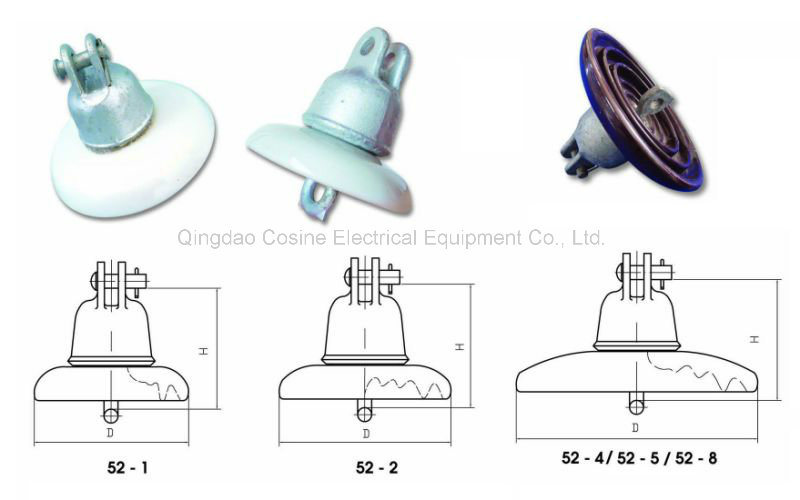 ANSI 52-2 High Voltage Line Disc Type Suspension Porcelain Insulators