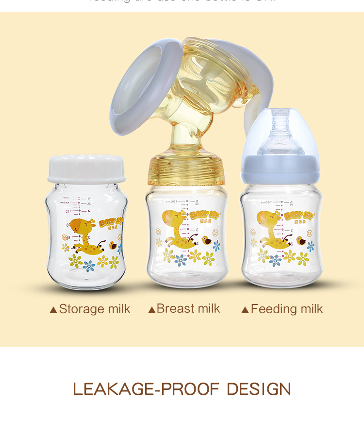 Glass Wide Neck Storage Bottle Milk-Saver Baby Milk Storag