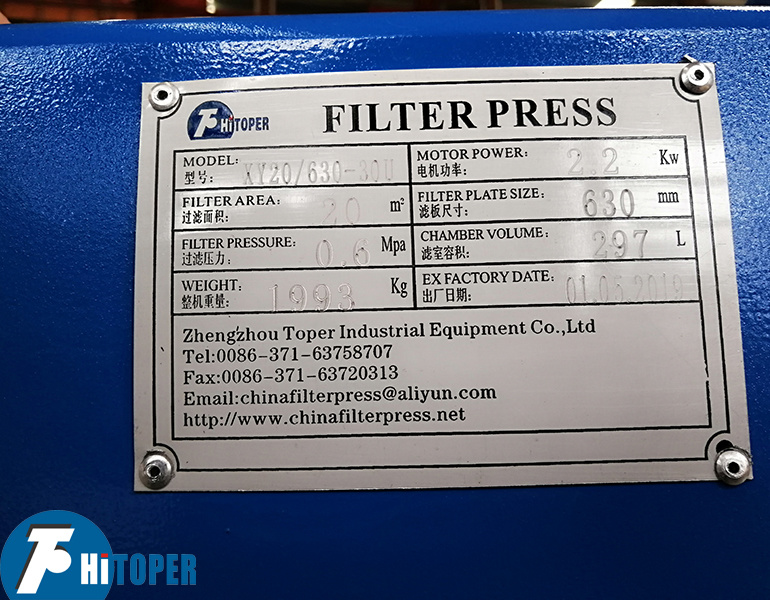 Mobile Recessed Plate Filter Press for Ceramics