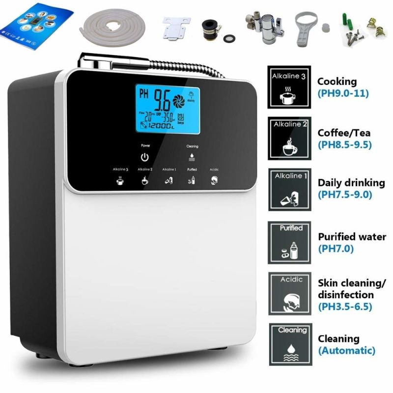 11 Plates Electrolysis Water Ionizer with Heater